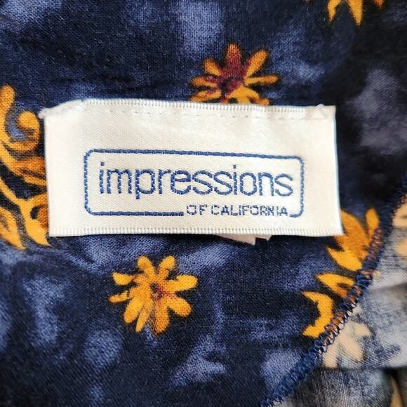 Vintage Impressions Of California Blue Floral Maxi Dress SZ Med Egyptian Hippie - Picture 8 of 10